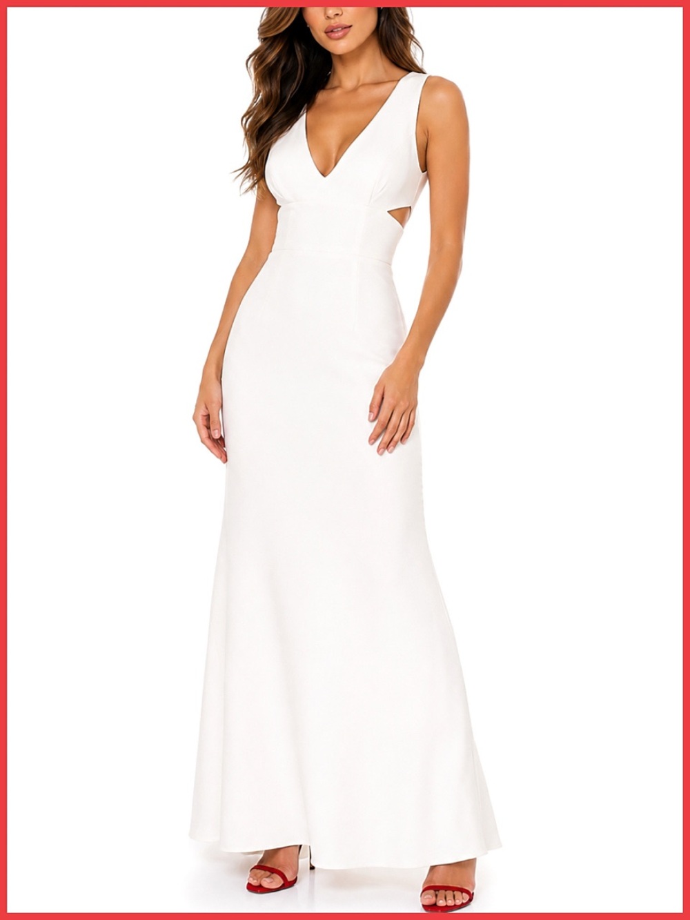 Laundry by Shelli Segal Ivory White Long Dress Gown